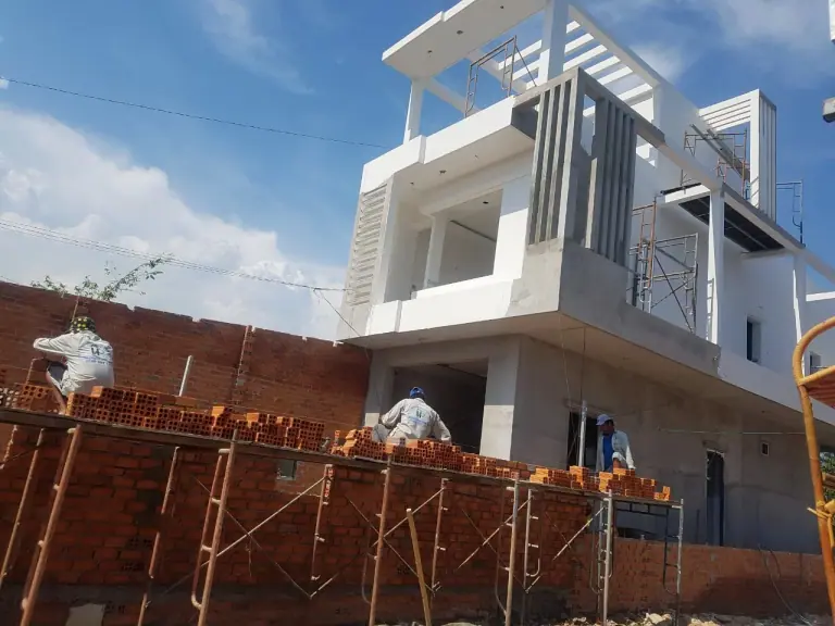 Thi công xây tô phần thô nhà phố 3 tầng